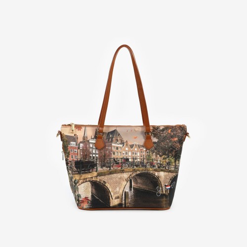    YNOT YES396F4 - UNICA SHOPPING BAG SMALL - autumn river