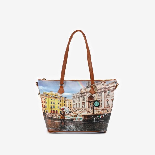    YNOT YES396F4 - UNICA SHOPPING BAG SMALL - rainbow rome